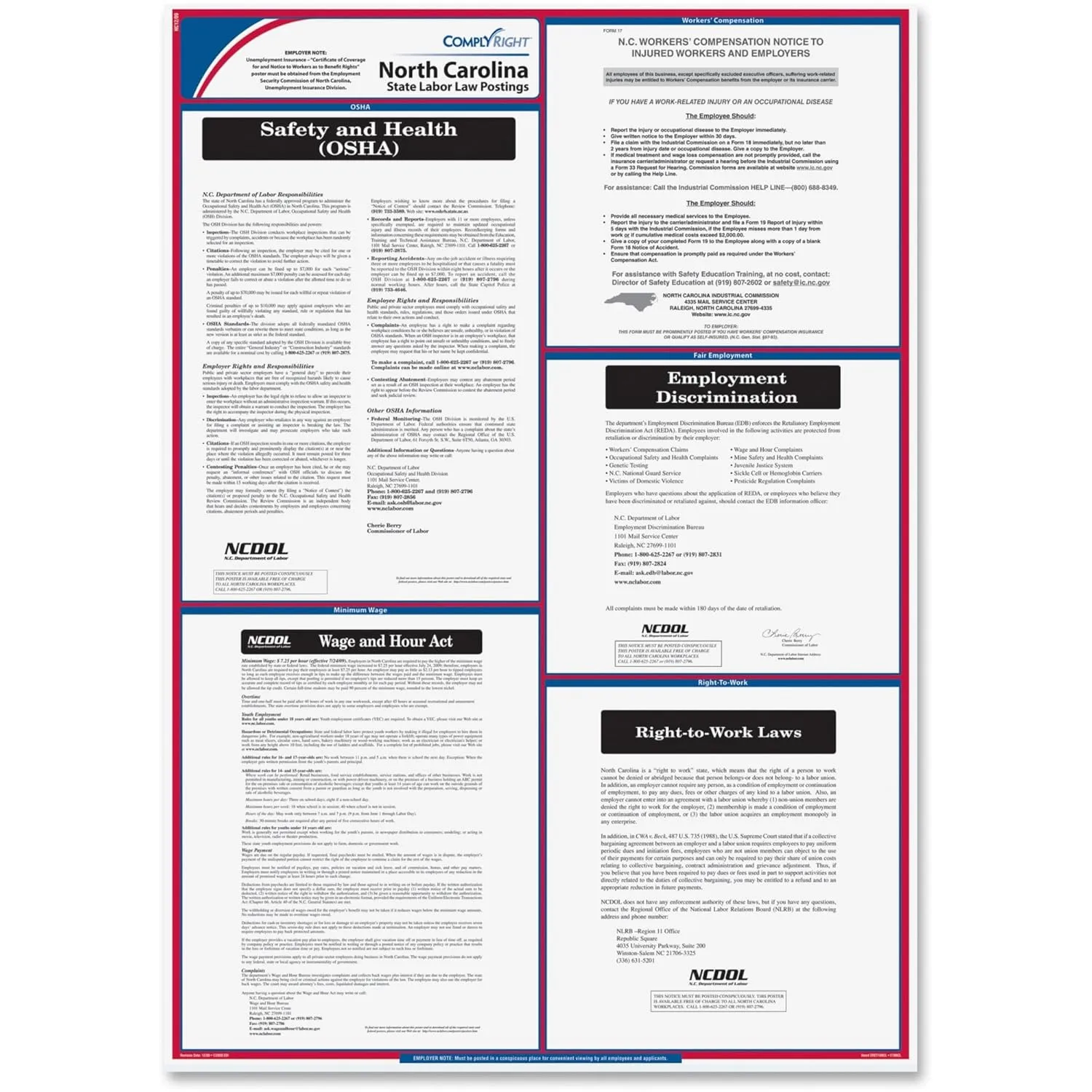 ComplyRight State Labor Law Poster, English, North Carolina