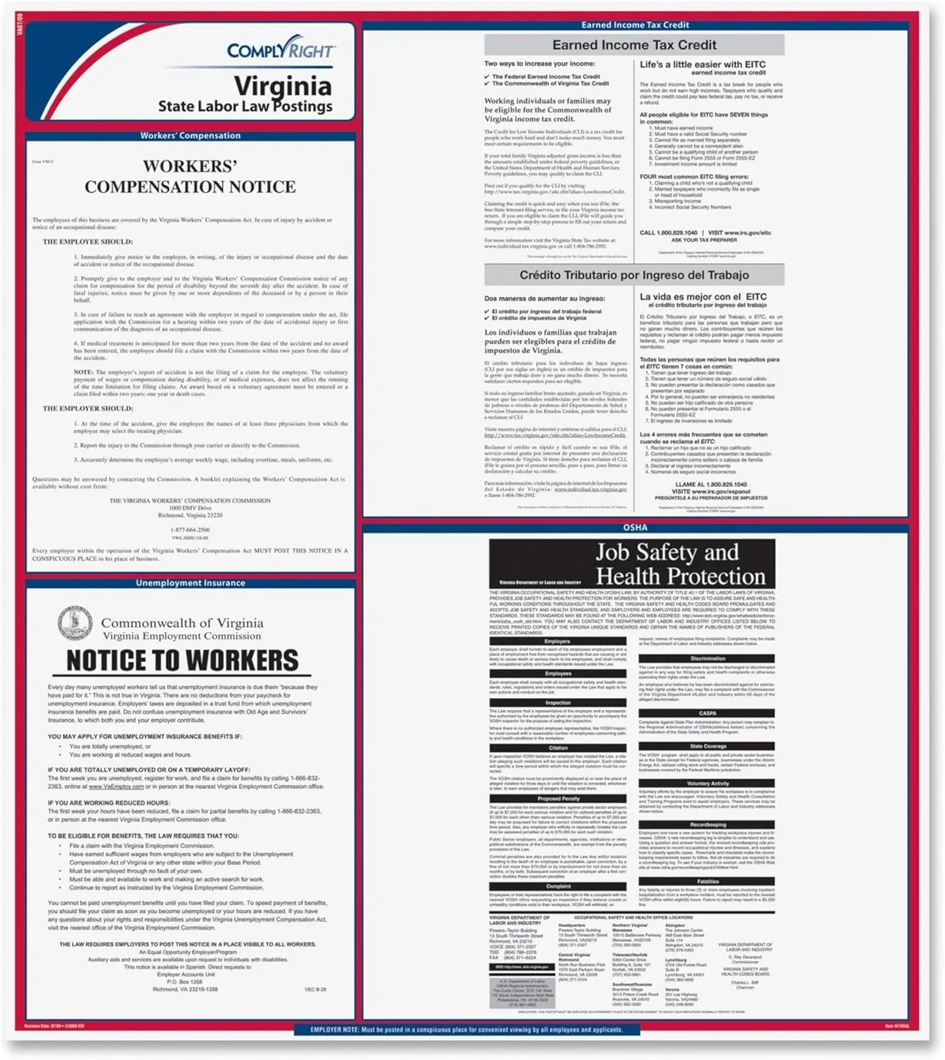 ComplyRight State Labor Law Poster, English, Virginia