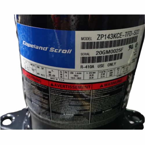 Compresor Copeland Scroll ZB, Media y Baja Temperatura, 460/3/60, HP 9, CFH 1,095 - ZB66KCE-TFD-551