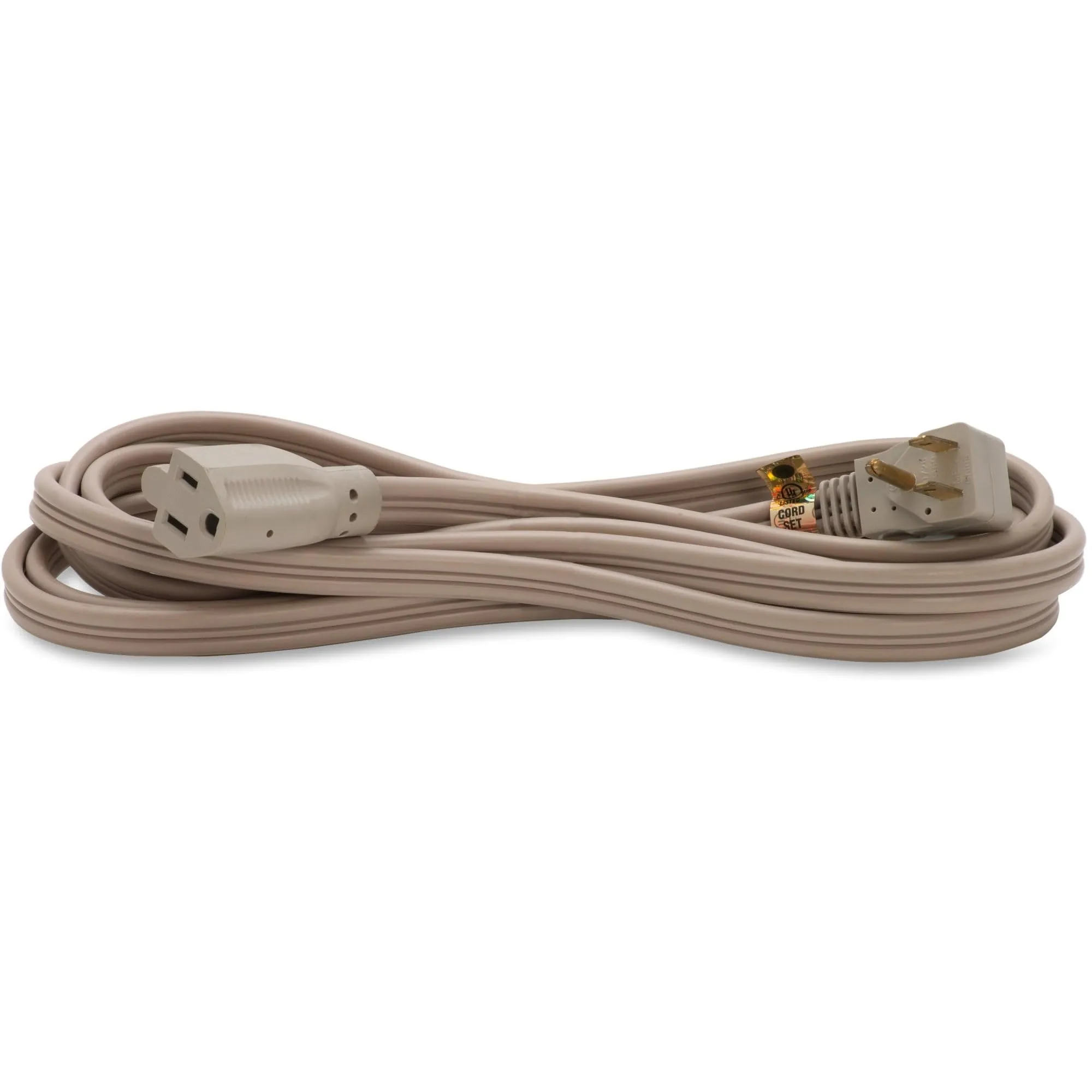 Compucessory Heavy Duty 14-Gauge Indoor Extension Cord, 9 ft, Gray