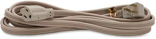 Compucessory Heavy Duty 14-Gauge Indoor Extension Cord, 9 ft, Gray