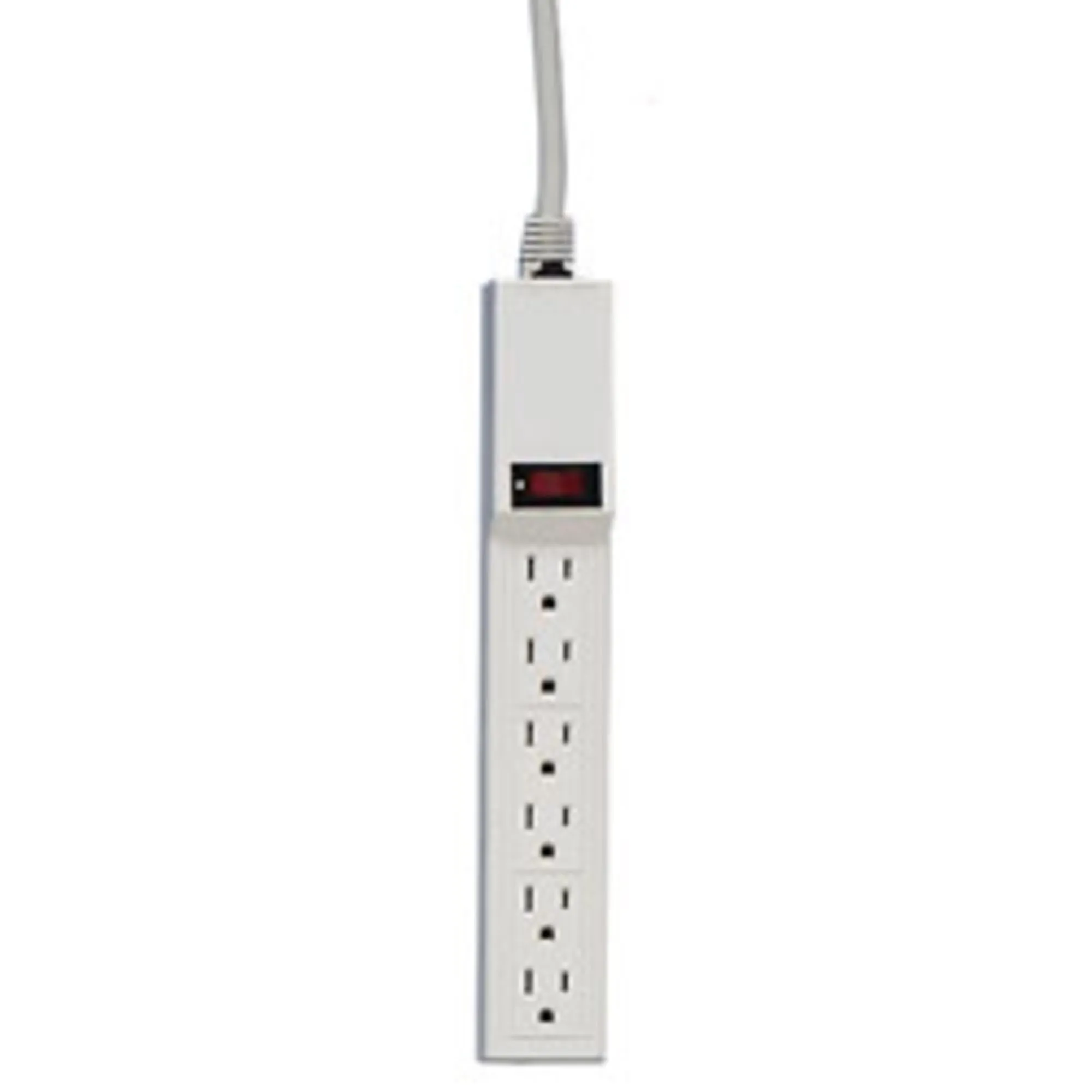 Compucessory 6-Outlet Power Strip, 6ft Cord, Putty