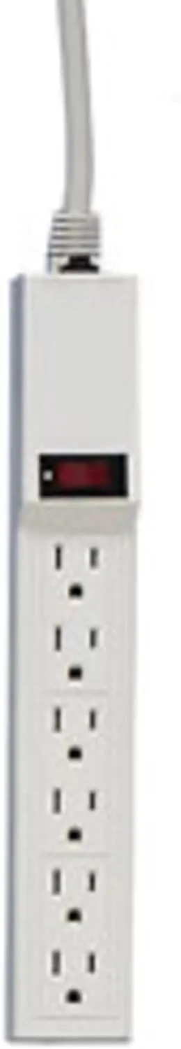 Compucessory 6-Outlet Power Strip, 6ft Cord, Putty