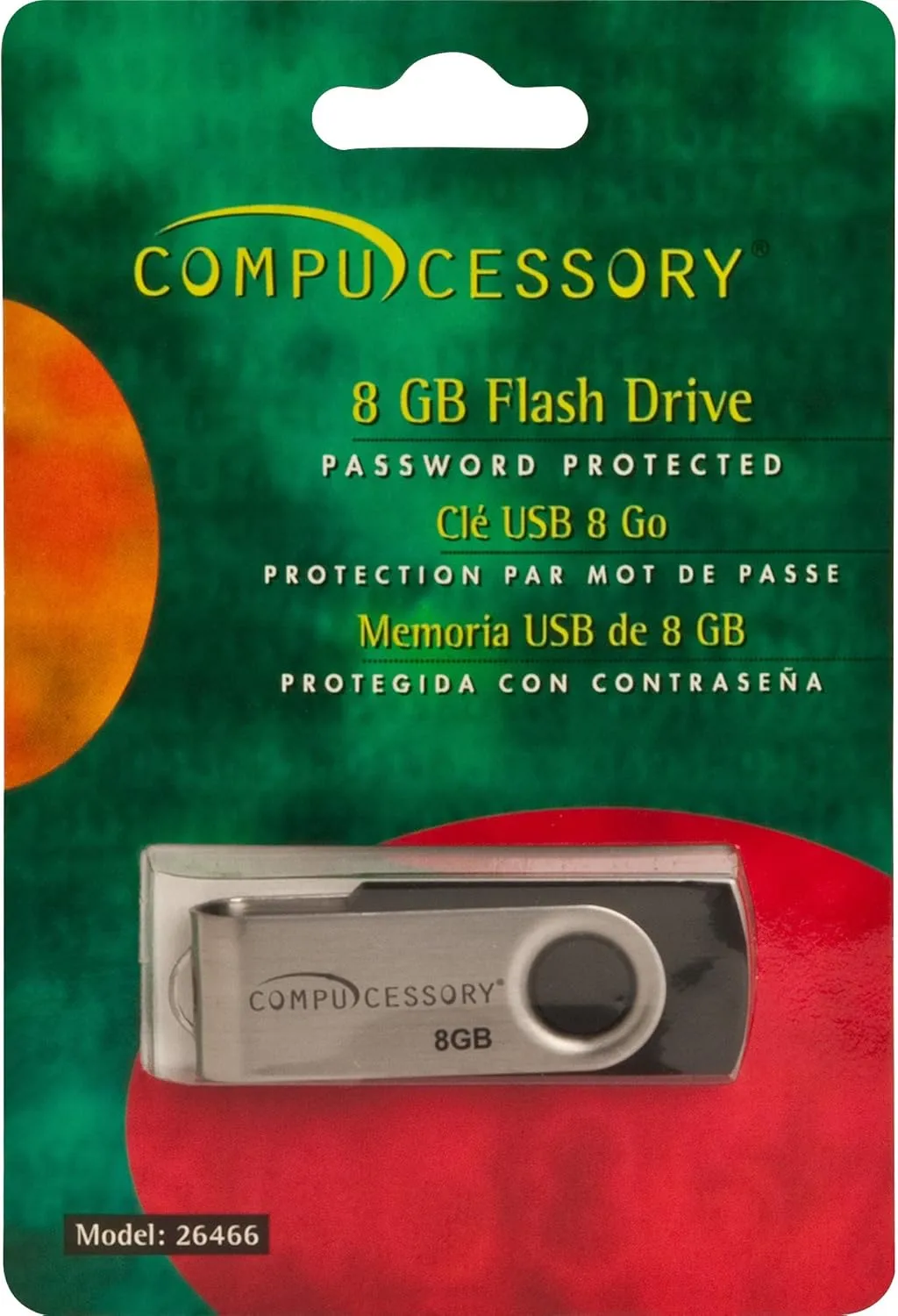 Compucessory Password Protected USB Flash Drive - 8 GB, USB 2.0