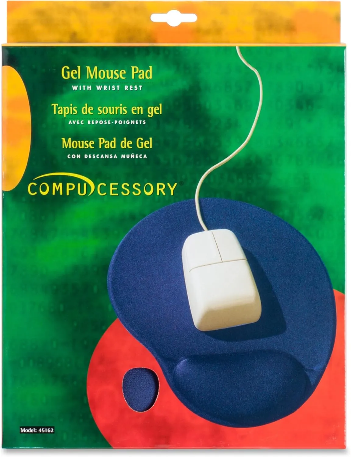 Compucessory Gel Mouse Pad, 9in x 10in x 1in, Blue, CCS45162