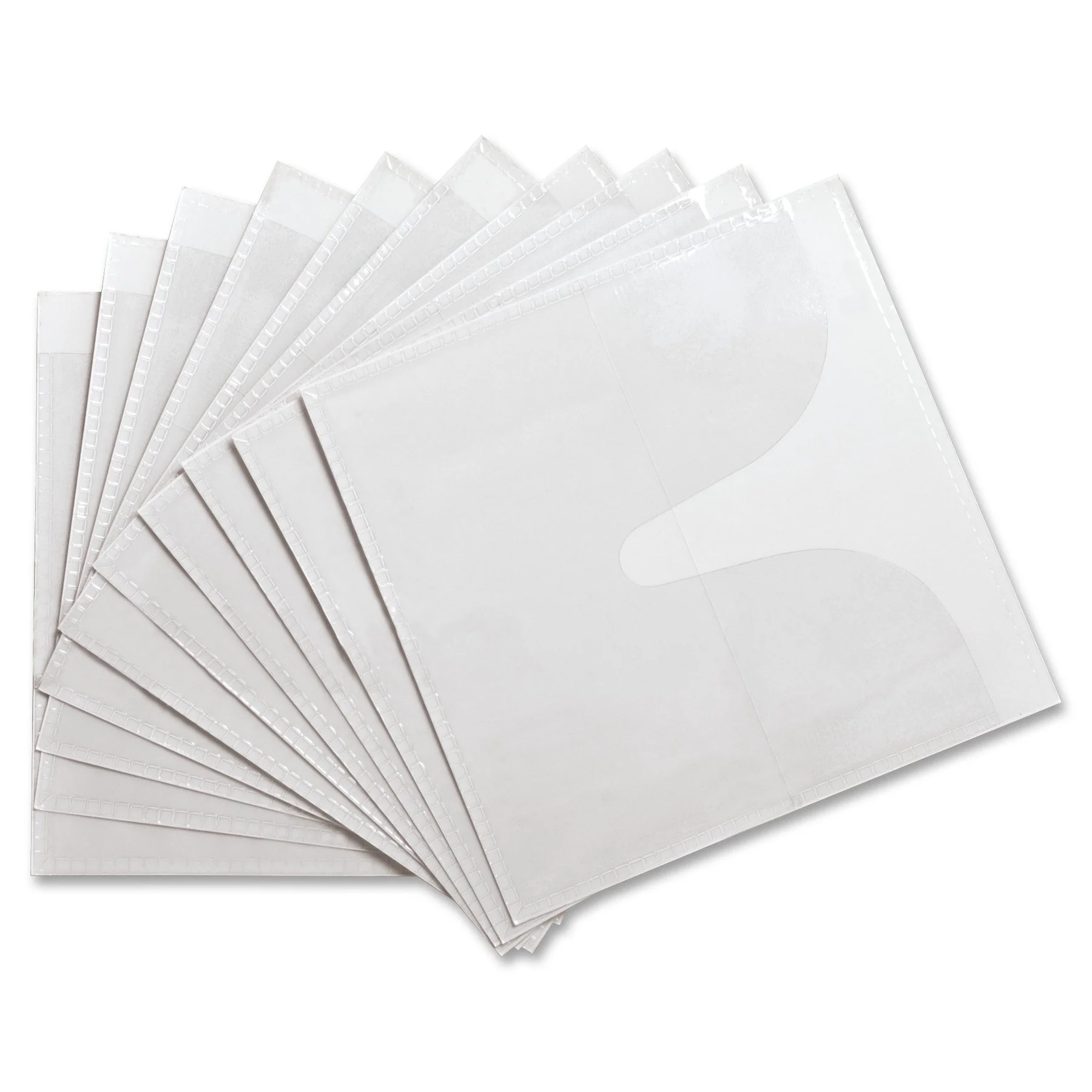 Compucessory Self-Adhesive Poly CD/DVD Holders - 1 x CD/DVD Capacity - White - Polypropylene - 50 / Pack