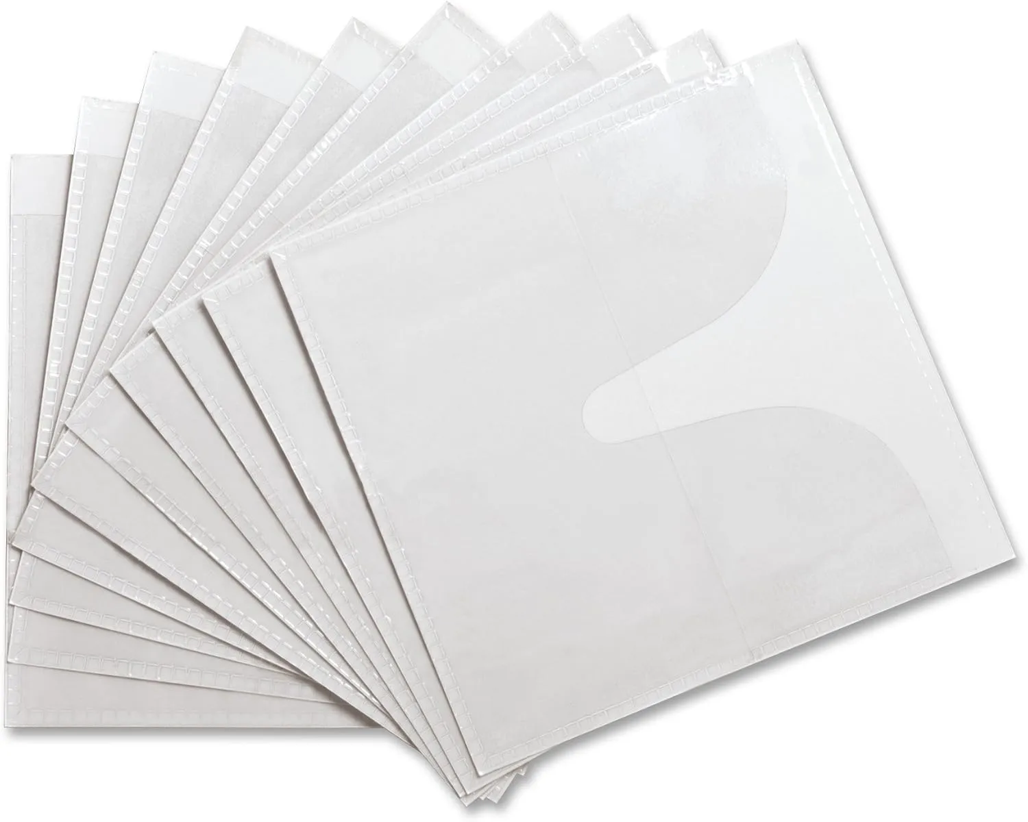 Compucessory Self-Adhesive Poly CD/DVD Holders - 1 x CD/DVD Capacity - White - Polypropylene - 50 / Pack