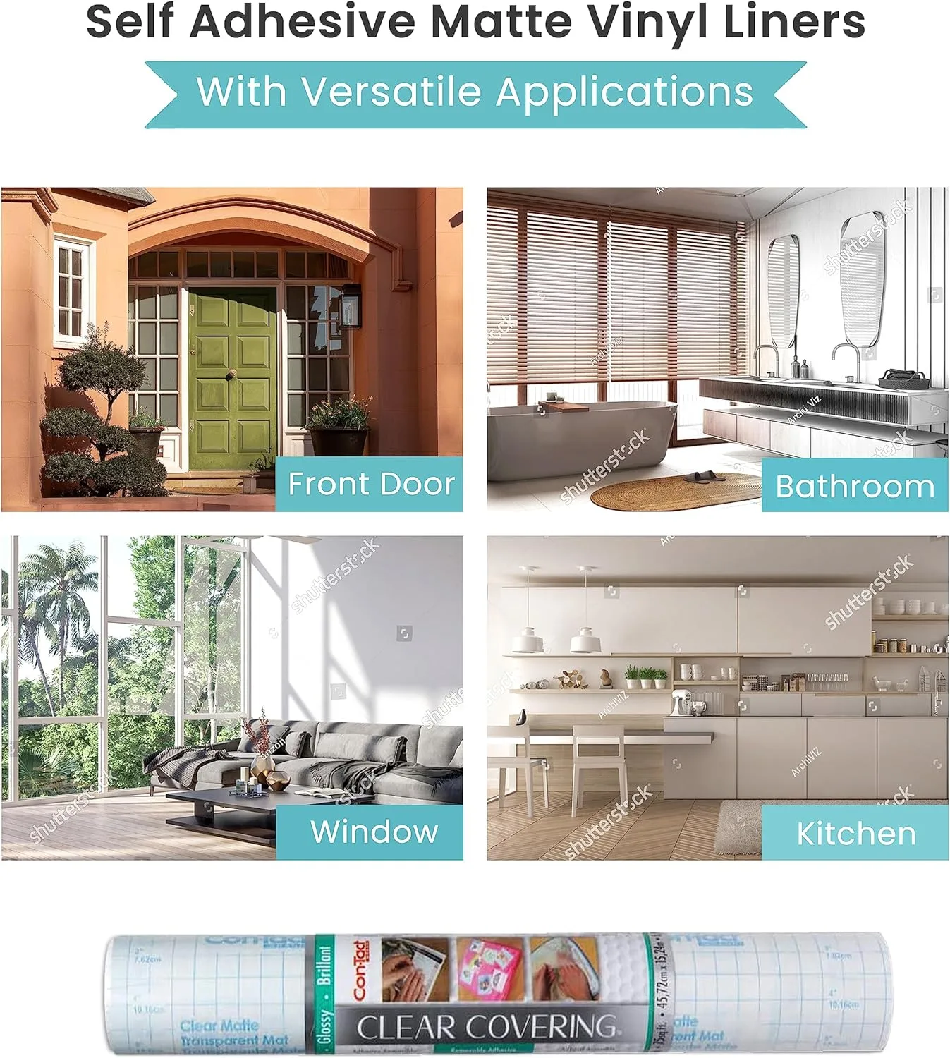 Con-Tact Brand Creative Clear Covering, Versatile and Self-Adhesive Shelf Liner, Ideal Privacy Film, Protective Clear Vinyl