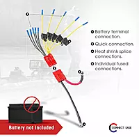 12V Battery Connector Kit CE12VB5FK | Easy 5-Lead Fused System for Any Marine Electronics | Power Depth Finders, GPS Units