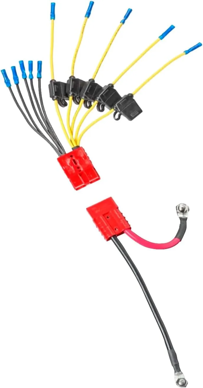 12V Battery Connector Kit CE12VB5FK | Easy 5-Lead Fused System for Any Marine Electronics | Power Depth Finders, GPS Units
