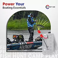 12V Battery Connector Kit CE12VB5FK | Easy 5-Lead Fused System for Any Marine Electronics | Power Depth Finders, GPS Units