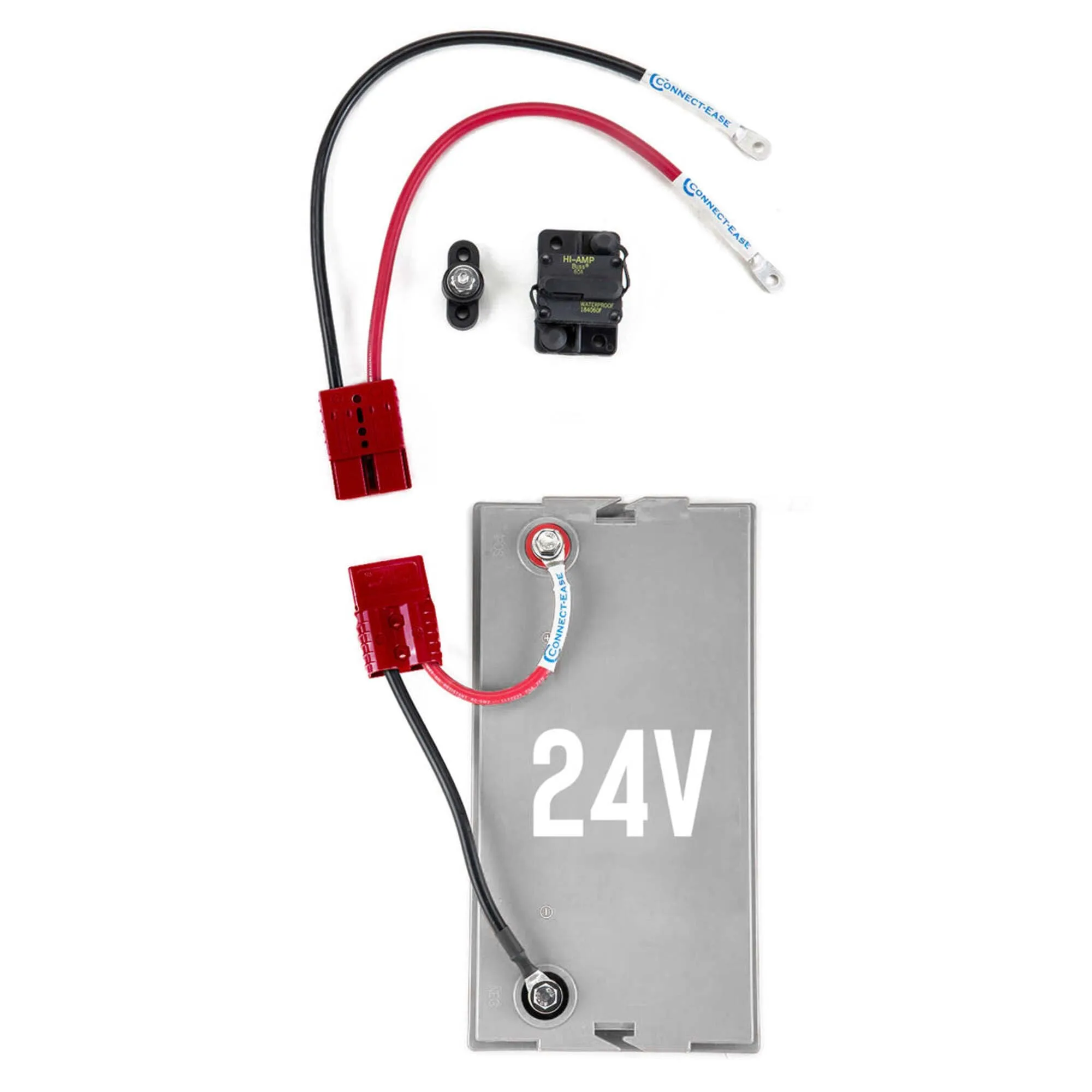 Connect-Ease RCE24VSCK 24 Volt Single Case Battery Trolling Motor Connection Kit with On-Board Charging