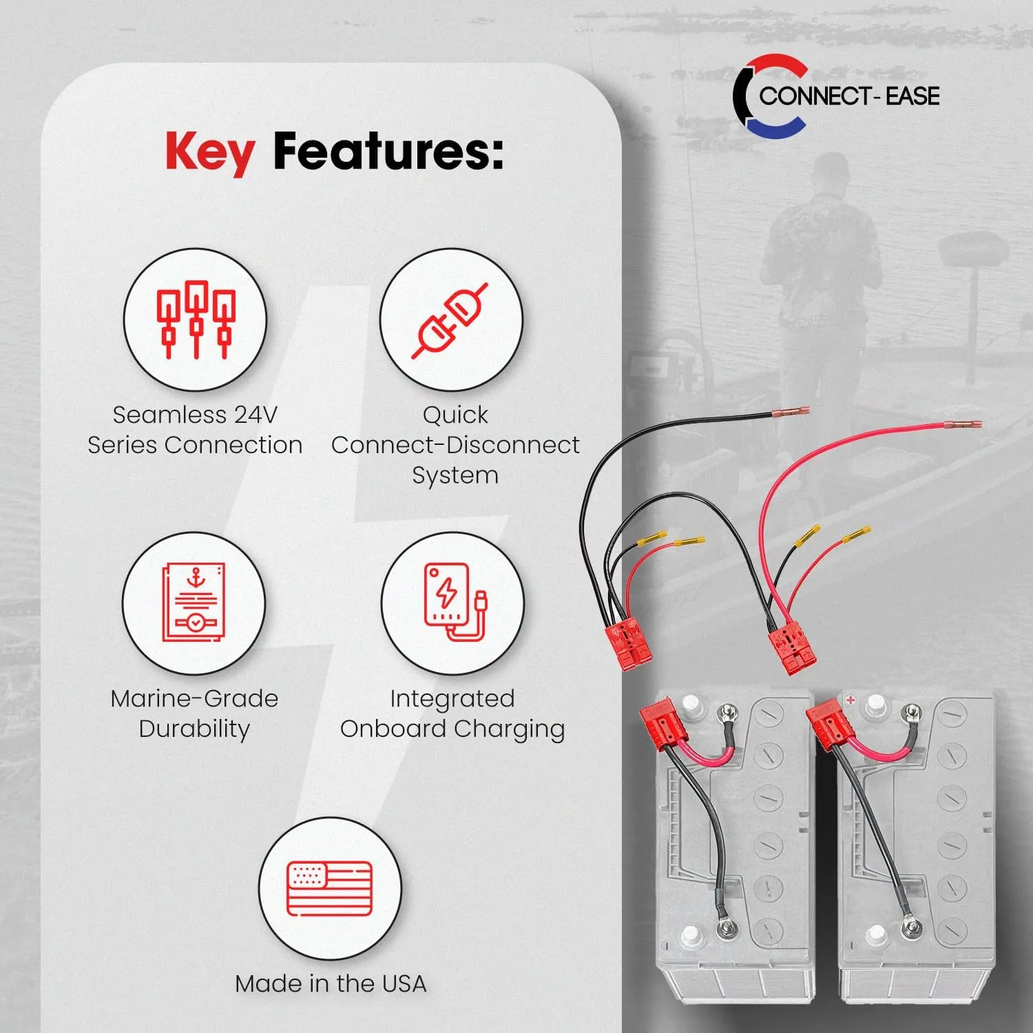 CONNECT-EASE Trolling Motor Connection Kit — Plug-and-Play Marine-Grade Quick-Connect System