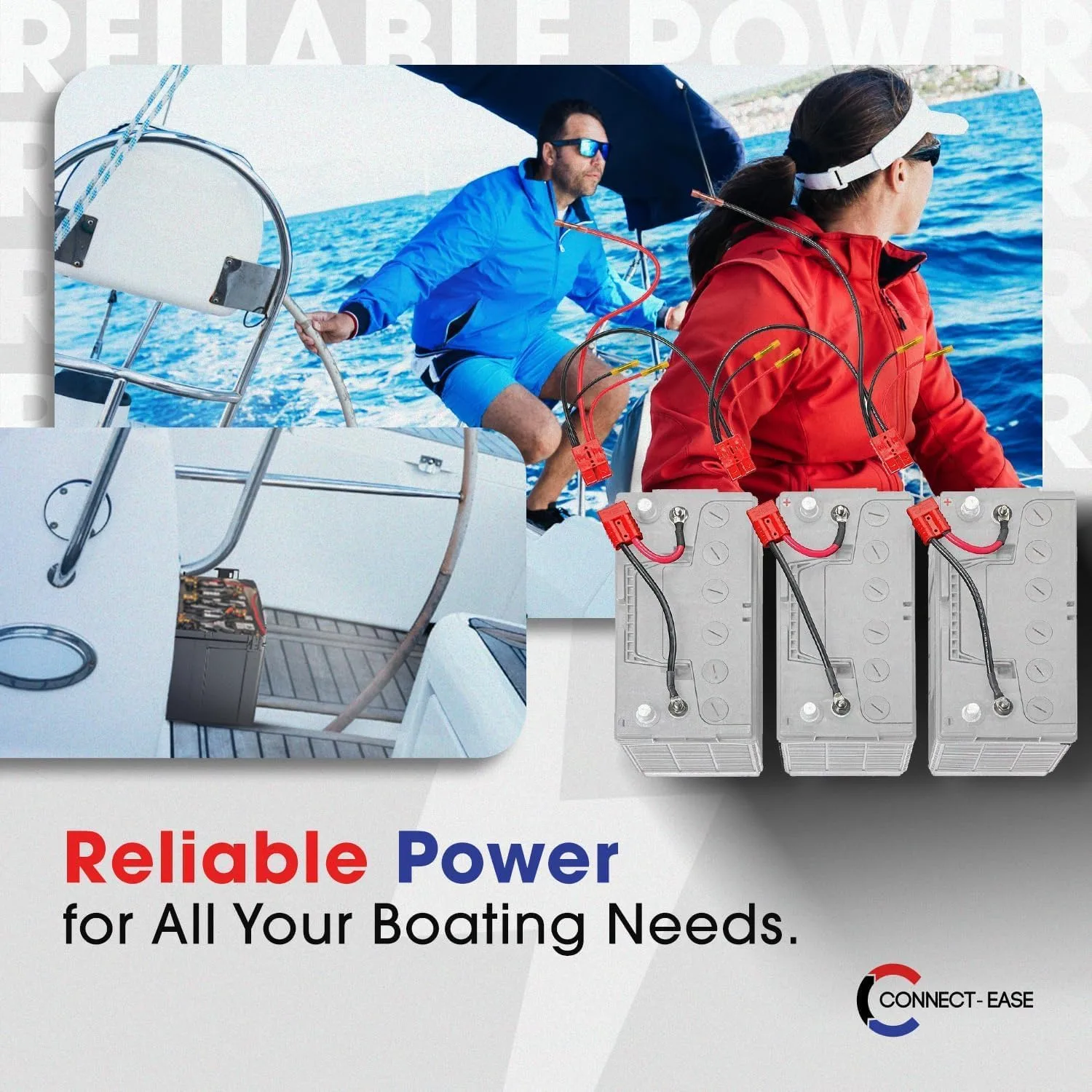 36V Trolling Motor Connection Kit RCE36VBCHK | Series Connection for 12V Batteries with Onboard Battery Charger | Powers any