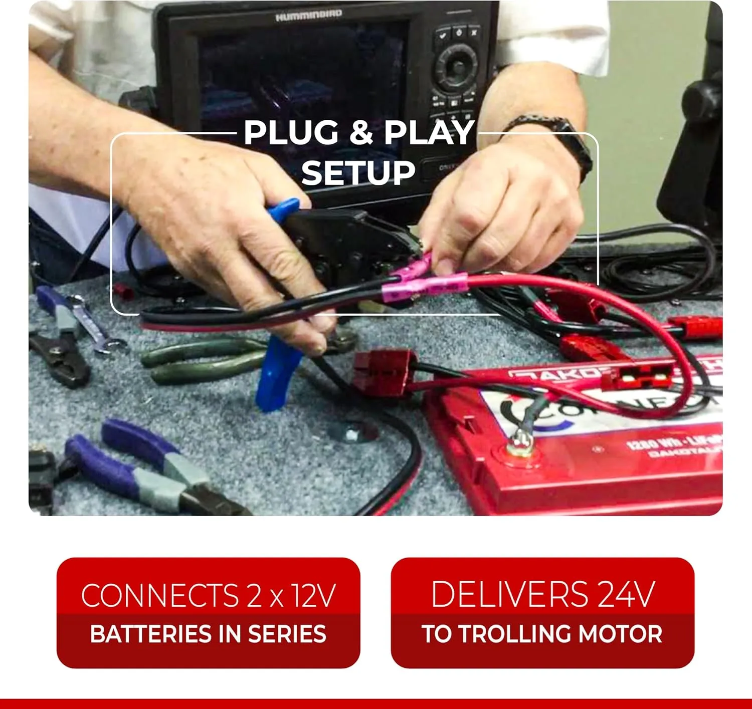 RCE24VBK 24-Volt Trolling Motor Connection Kit with On-Board Charging