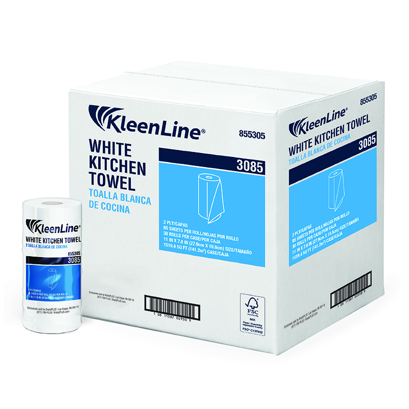 KLEENLINE 2-PLY KITCHEN ROLL TOWEL 85 Sht/Roll - 30 Roll/CS