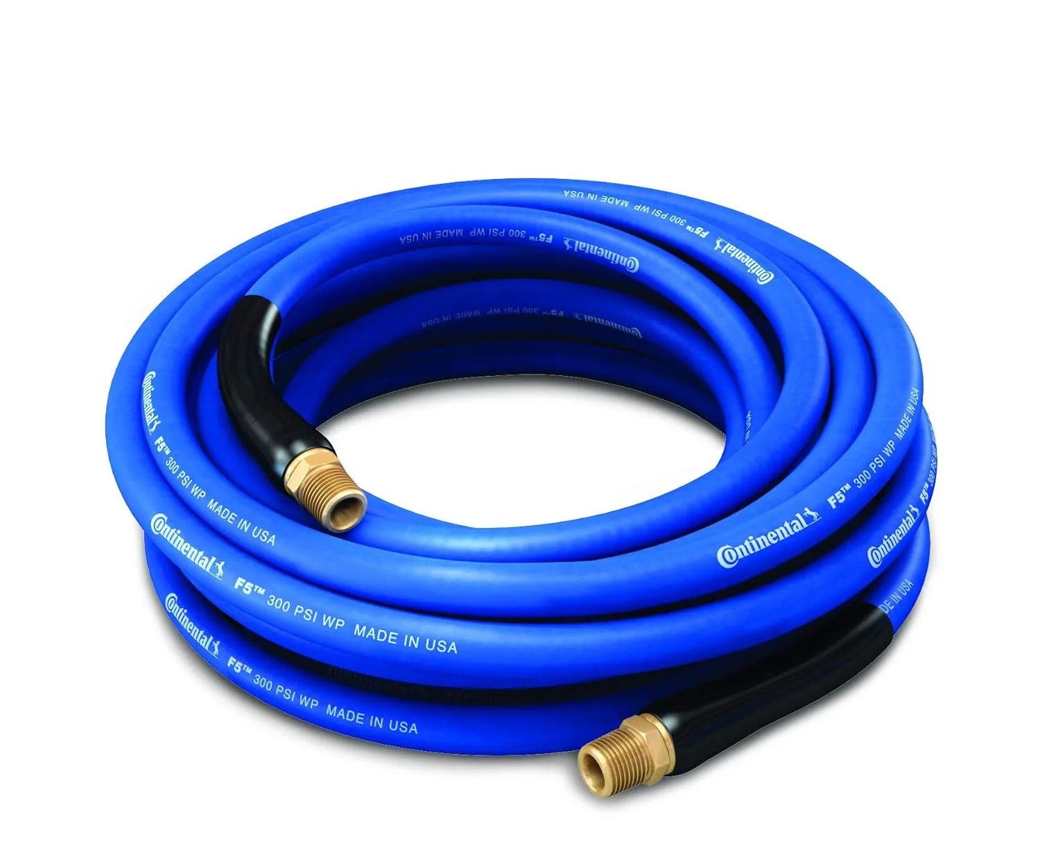 Continental F5 Blue Thermoplastic Air Hose, 1/4" ID x 25' Length Reel, 300 PSI Max Working Pressure