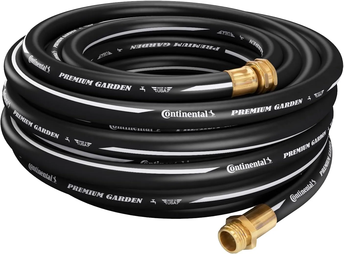 Continental Premium Garden Black Heavy Duty Cold Water Garden Hose, 5/8in Inside Diameter x 50ft Length