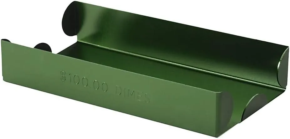 CONTROLTEK Metal Coin Tray, Dimes, 3.5 x 10 x 1.75, Green (CNK560067)
