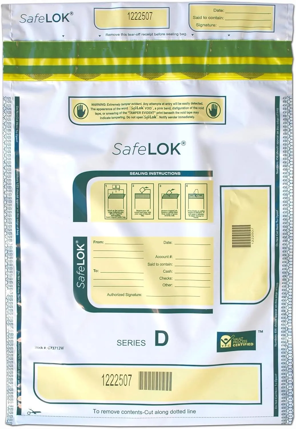 Control Group Tamper-Evident Deposit Bags, 12" x 16", White, Pack Of 100