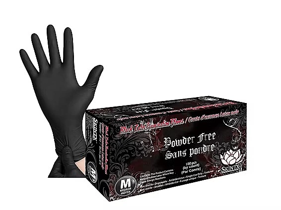 Latex Exam Powder Free Glove - Black 6 Mil