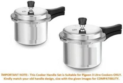 CampaignRider Cooker HANDLE Set of Outer Lid 2 to 3 Ltr (with Screws & Nuts) (2 PC Set) 15 mm Pressure Cooker Gasket