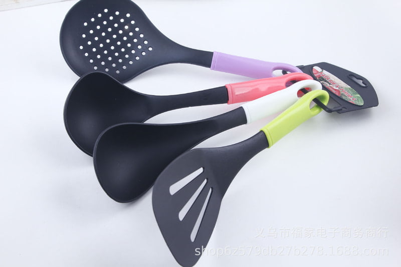 SET OF 4 COLOURED NON STICK SPOON COOKWARE - STRONG  & BIG