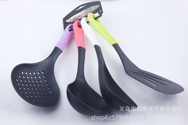 SET OF 4 COLOURED NON STICK SPOON COOKWARE - STRONG  & BIG