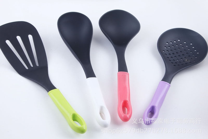 SET OF 4 COLOURED NON STICK SPOON COOKWARE - STRONG  & BIG