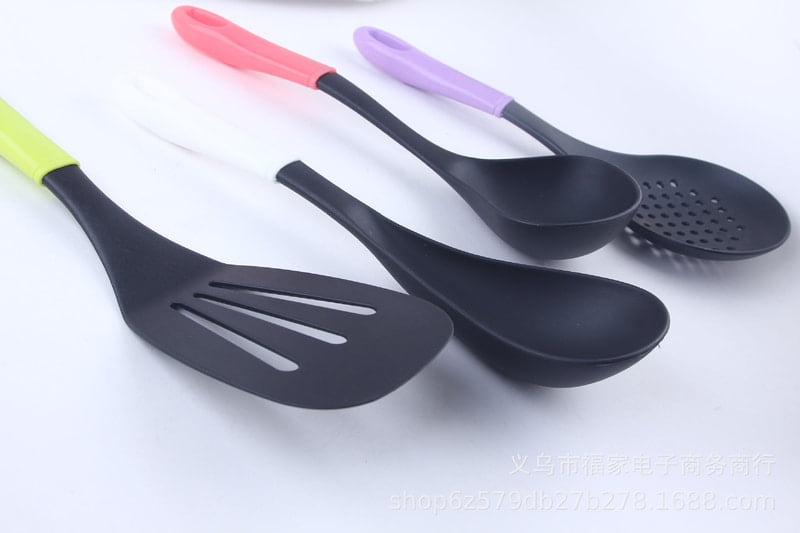 SET OF 4 COLOURED NON STICK SPOON COOKWARE - STRONG  & BIG