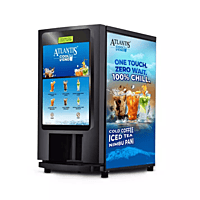 Side profile of the Atlantis Cool Vend automatic cold drink station. Side profile of the Atlantis Cool Vend automatic cold drink station.