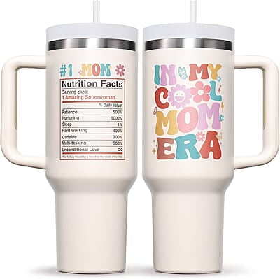 Cool Mum Stainless Steel Double Wall Insulated Tumbler with Handle - 40 oz Cool Mum Stainless Steel Double Wall Insulated Tumbler with Handle - 40 oz