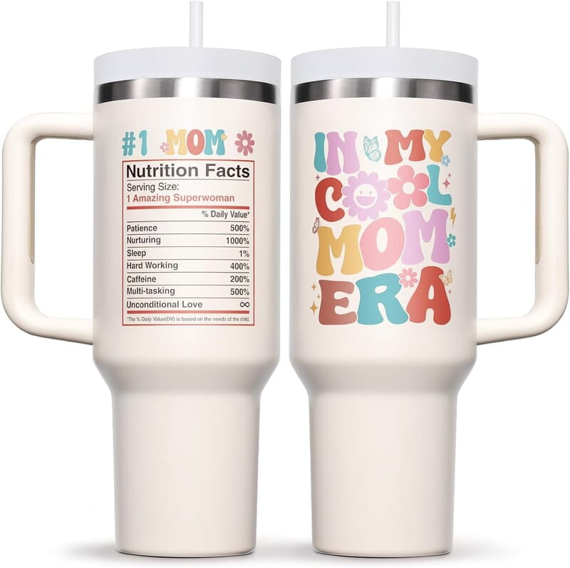 Cool Mum Stainless Steel Double Wall Insulated Tumbler with Handle - 40 oz Cool Mum Stainless Steel Double Wall Insulated Tumbler with Handle - 40 oz