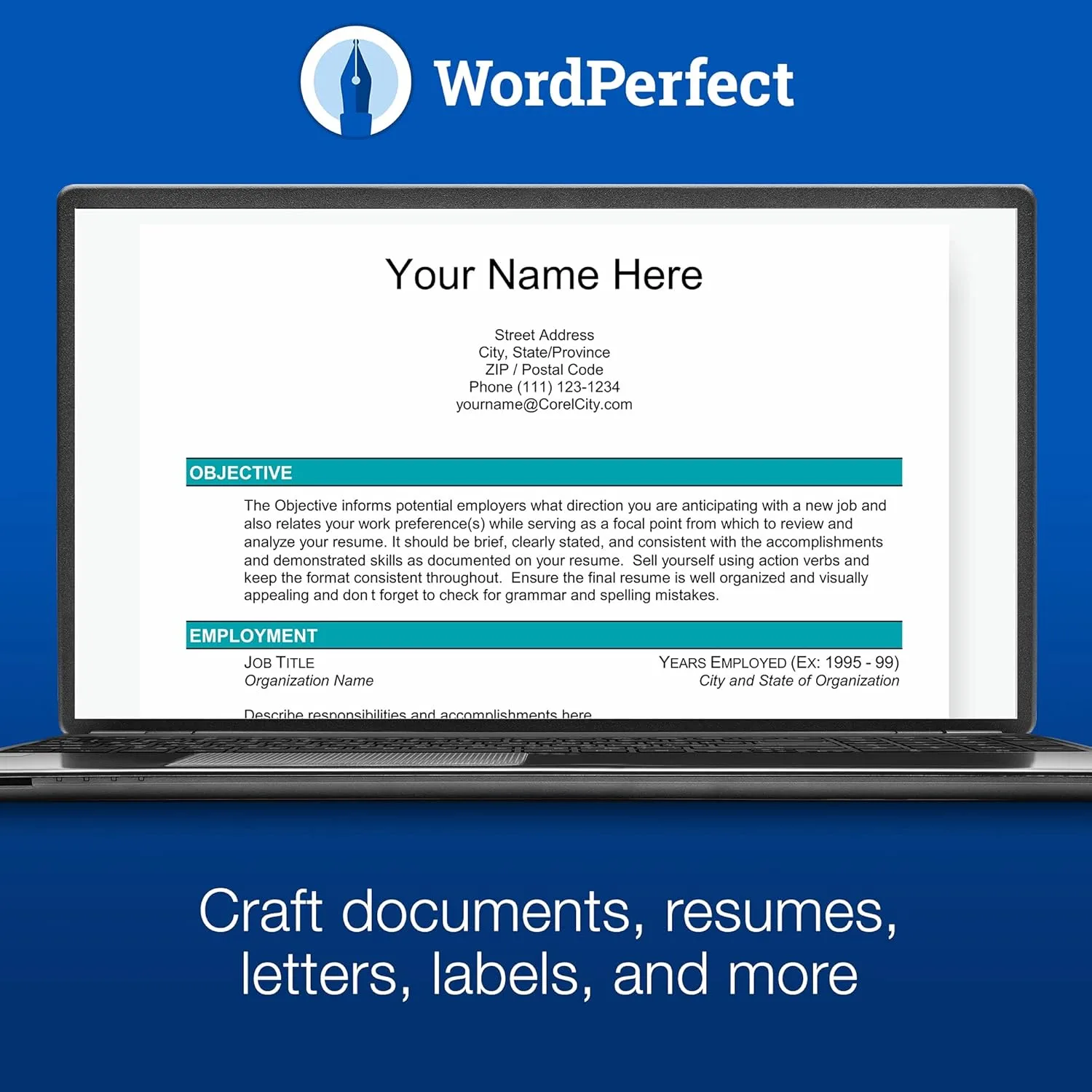 Corel WordPerfect Office 2021 PC Disc Office Suite