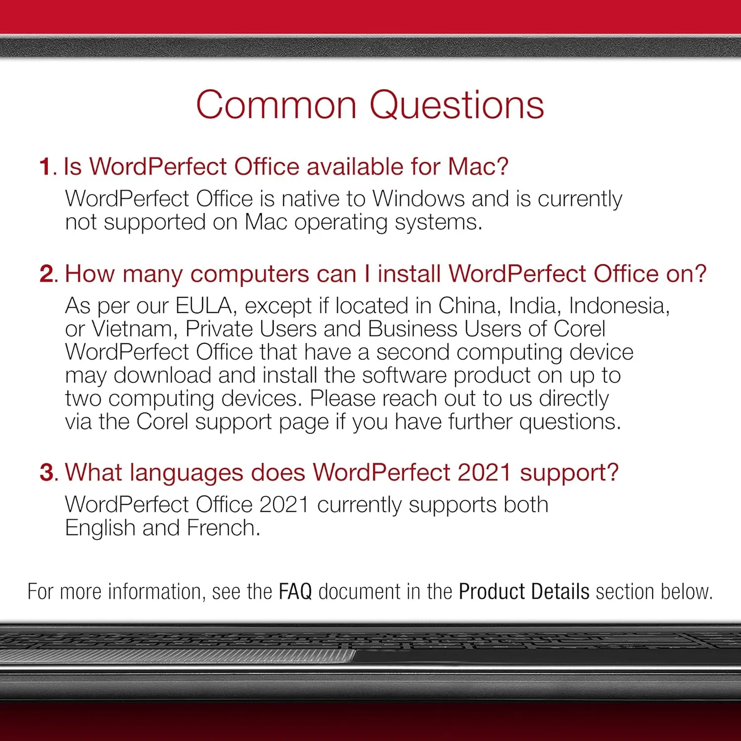 Corel WordPerfect Office 2021 PC Disc Office Suite