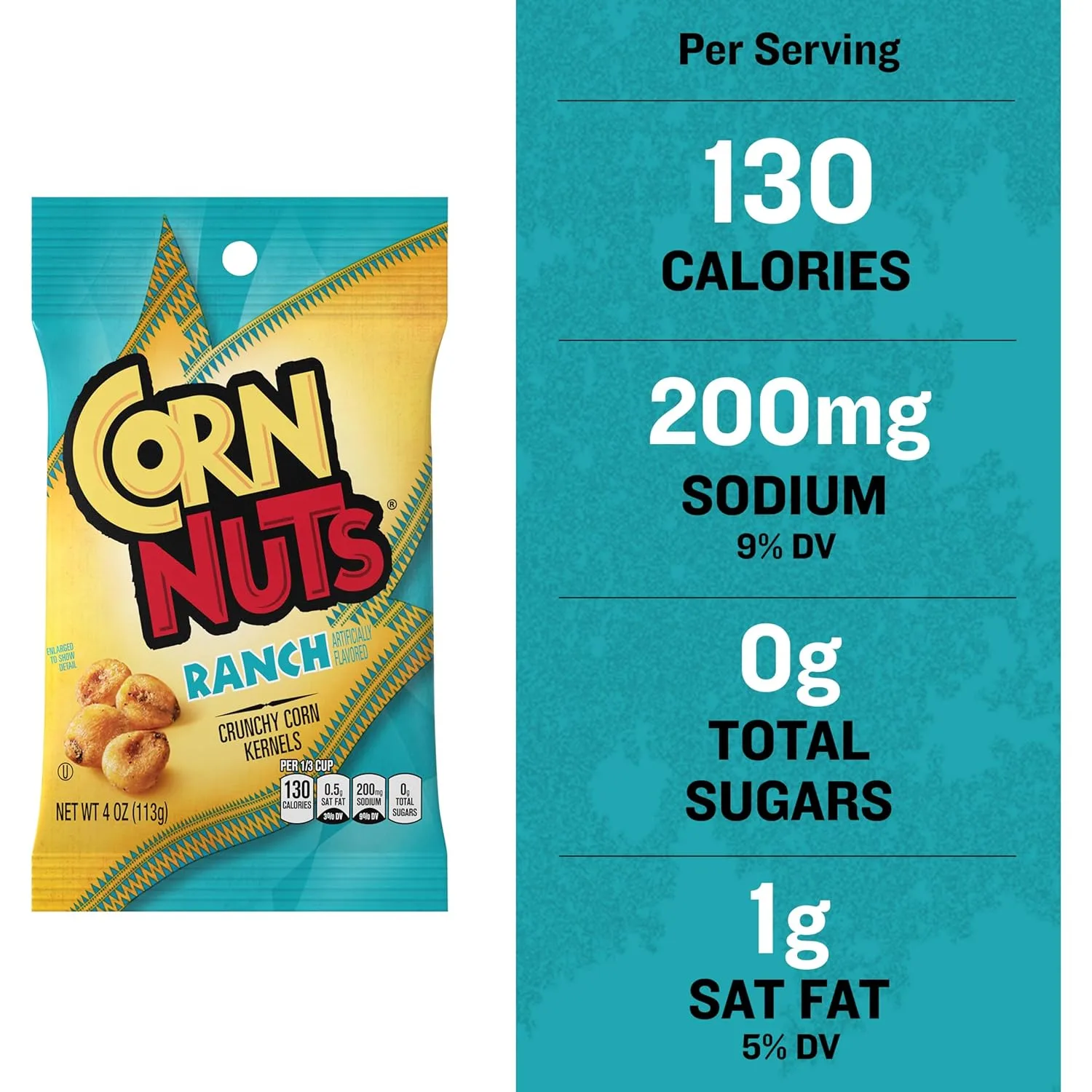 CORN NUTS Ranch Flavored Corn Kernels, Crunchy Corn Snacks, Snack Box, Variety Packs for Adults, 4oz. (Pack of 12)