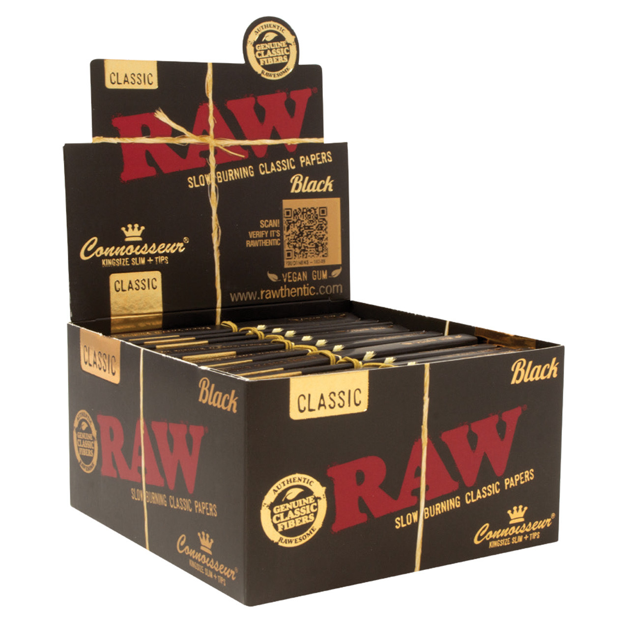 RAW® - Black Connoisseur Rolling Papers King Size Slim (32ct)