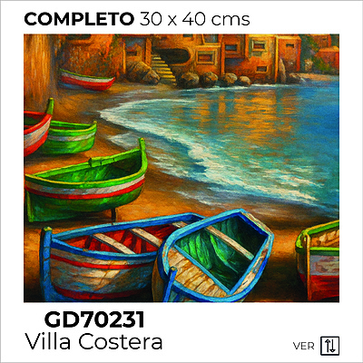 Kit Dibujo Diamante GD70231 Villa Costera Unidad