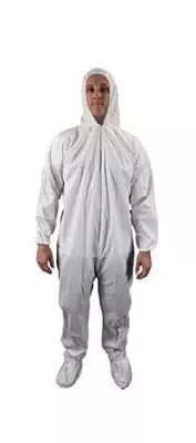 COVERALL - KEYGUARD - ELASTIC WRISTS -ATTACHED HOOD AND BOOTS - ZIPPER FRONT, 25/CASE