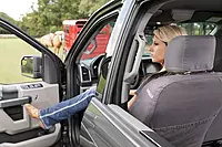 Covercraft Polycotton SeatSaver Custom Seat Covers | Fits 2019-2020 Ford F-150, 2019-2022 Ford F-250/F-350/F-450/F-550 | 1st Row 40/20/40 Bench Seat, Gray