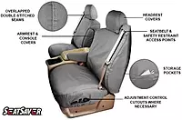 Waterproof Polyester Seat Saver Custom Seat Covers for Silverado 1500 Crew Cab (Grey)