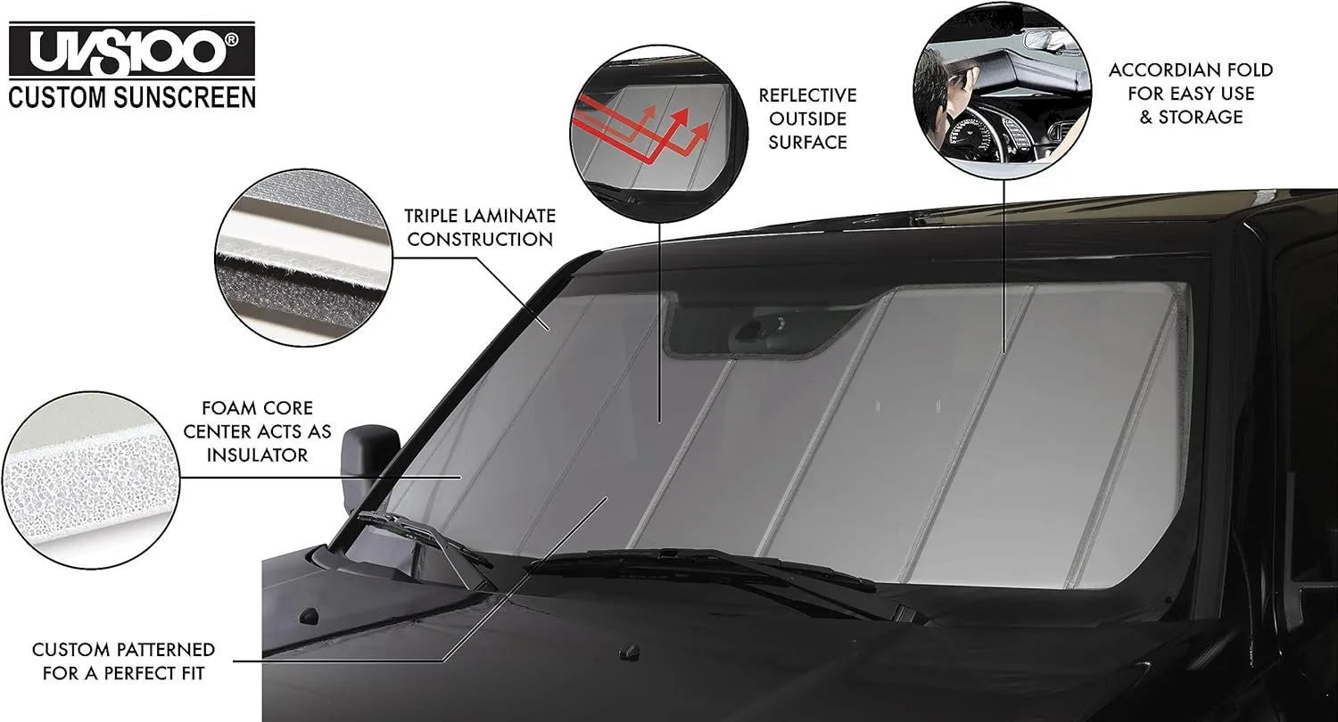 Covercraft UVS100 Custom Sunscreen | Fits 2009-2014 Ford F-150 | Silver