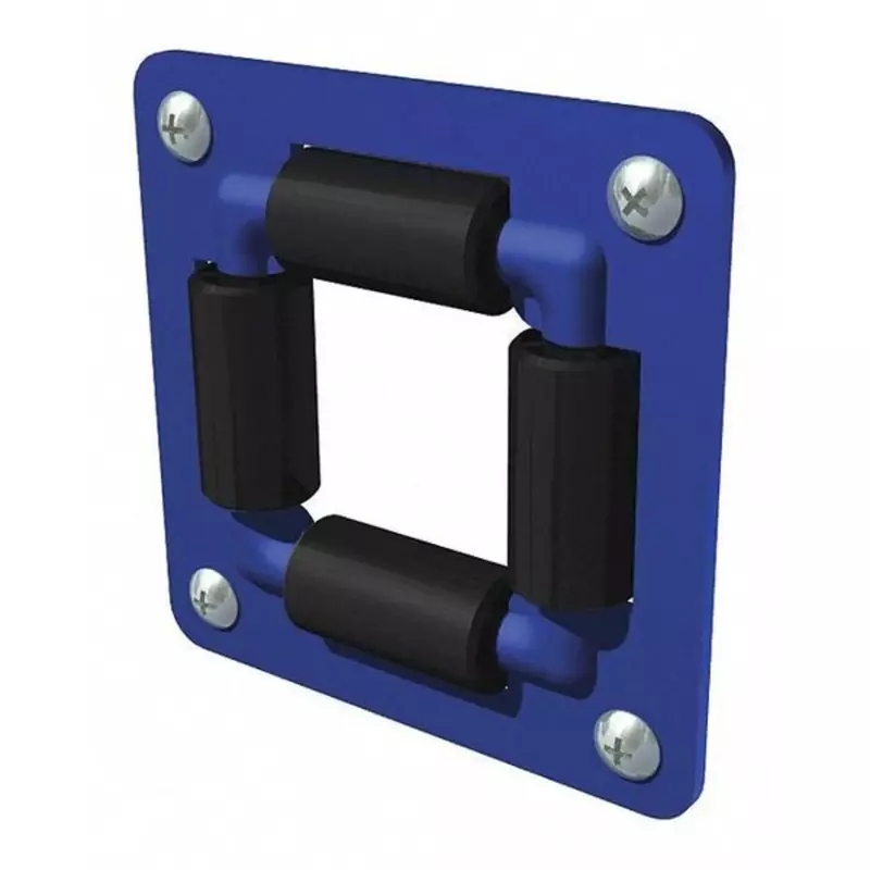Coxreels 4RB Heavy Gauge Powder Coated Steel 4-Way Roller Bracket, 1/4"-3/4" Size, Blue