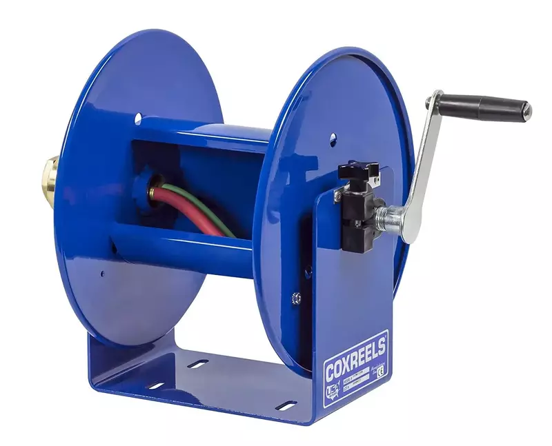 Coxreels 112WL-1-100 Hand Crank Steel Welding Hose Reel, 100W Series – ¼” x 100’