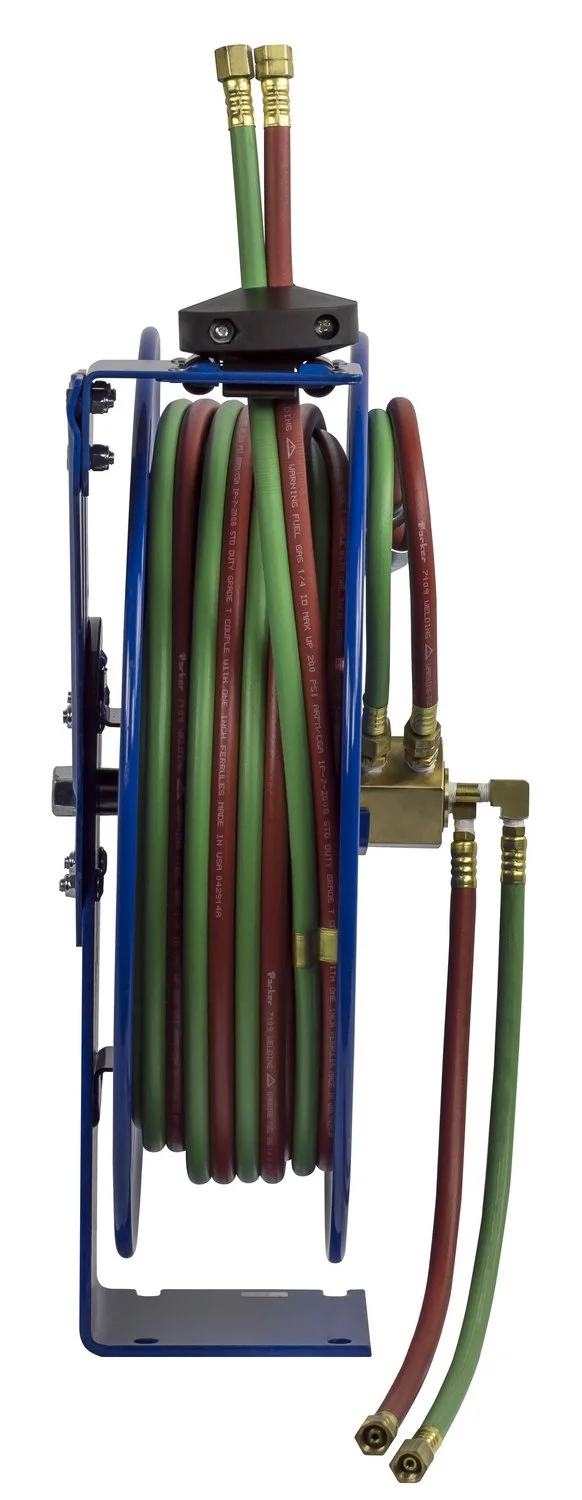 Coxreels Industrial Welding Reel with Oxygen-Acetylene Dual Hose, Model# SHW-N-150, 1/4" Hose ID,Blue