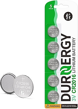 CR2016 Lithium Coin Cell Battery (5 Pack)