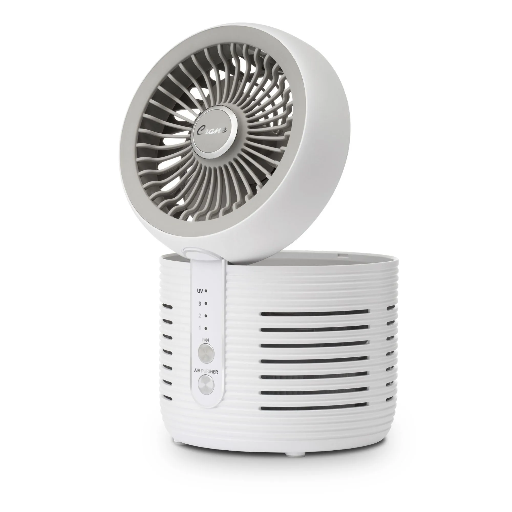 Crane 2-in-1 Air Purifier and Desk Fan, Fan and Air Purifier Combo, Ideal Office Desk Fan, Night Stand Fan