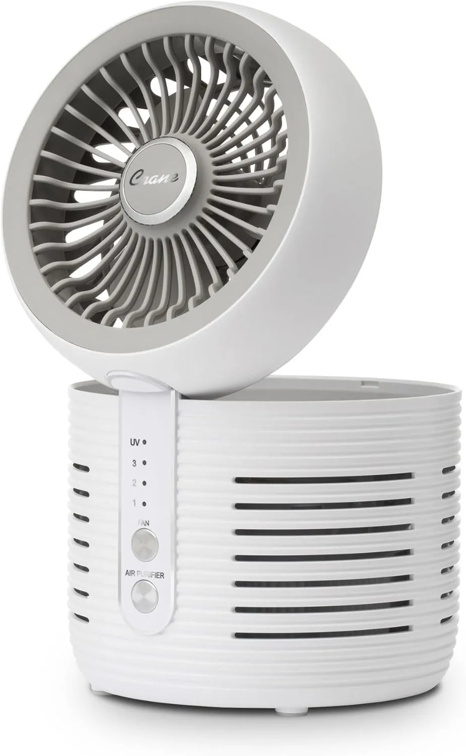 Crane 2-in-1 Air Purifier and Desk Fan, Fan and Air Purifier Combo, Ideal Office Desk Fan, Night Stand Fan