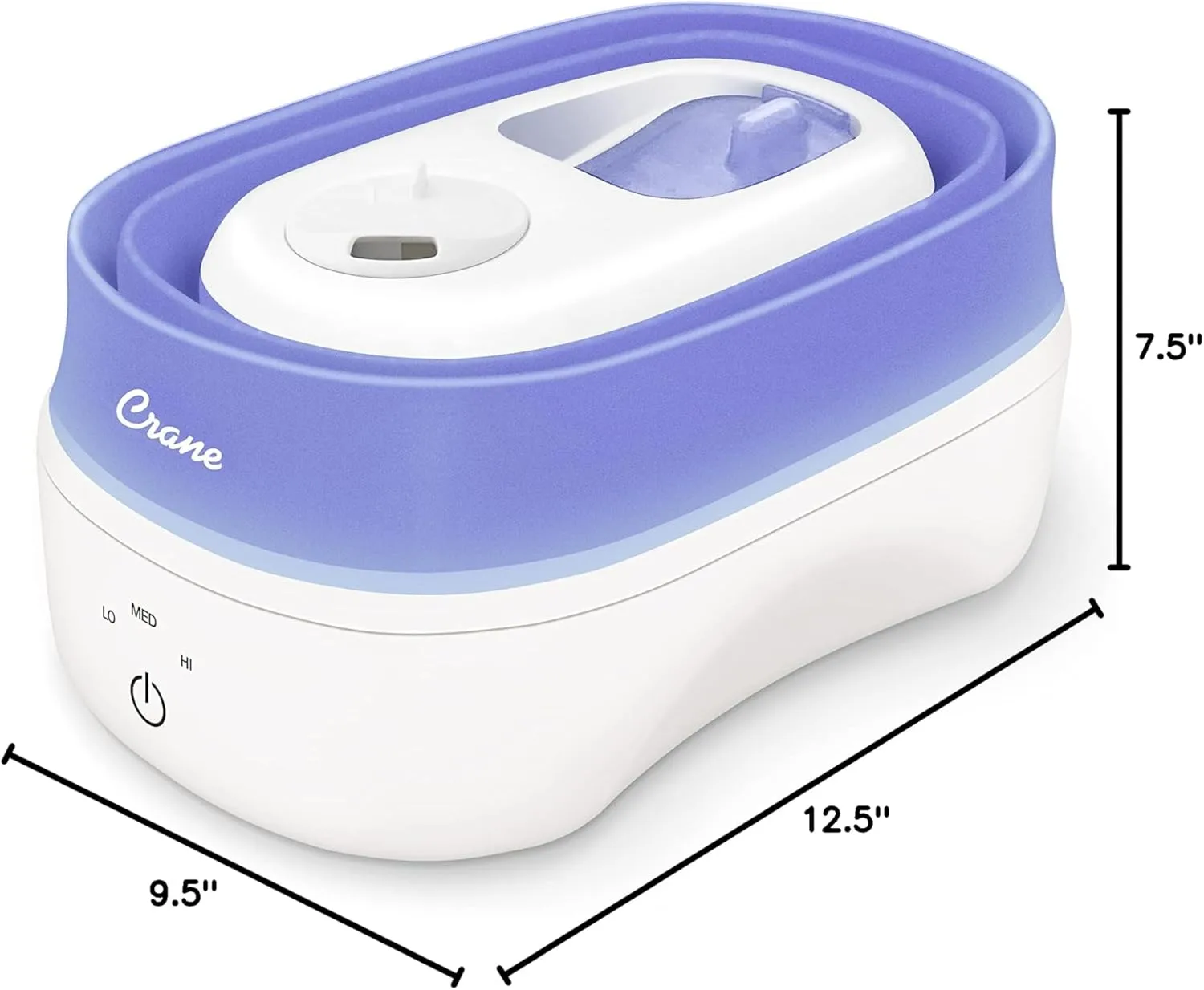 Crane Collapsible Cool Mist Humidifier for Bedroom and Office, 1 Gallon Portable Humidifier for Travel and Easy Storage