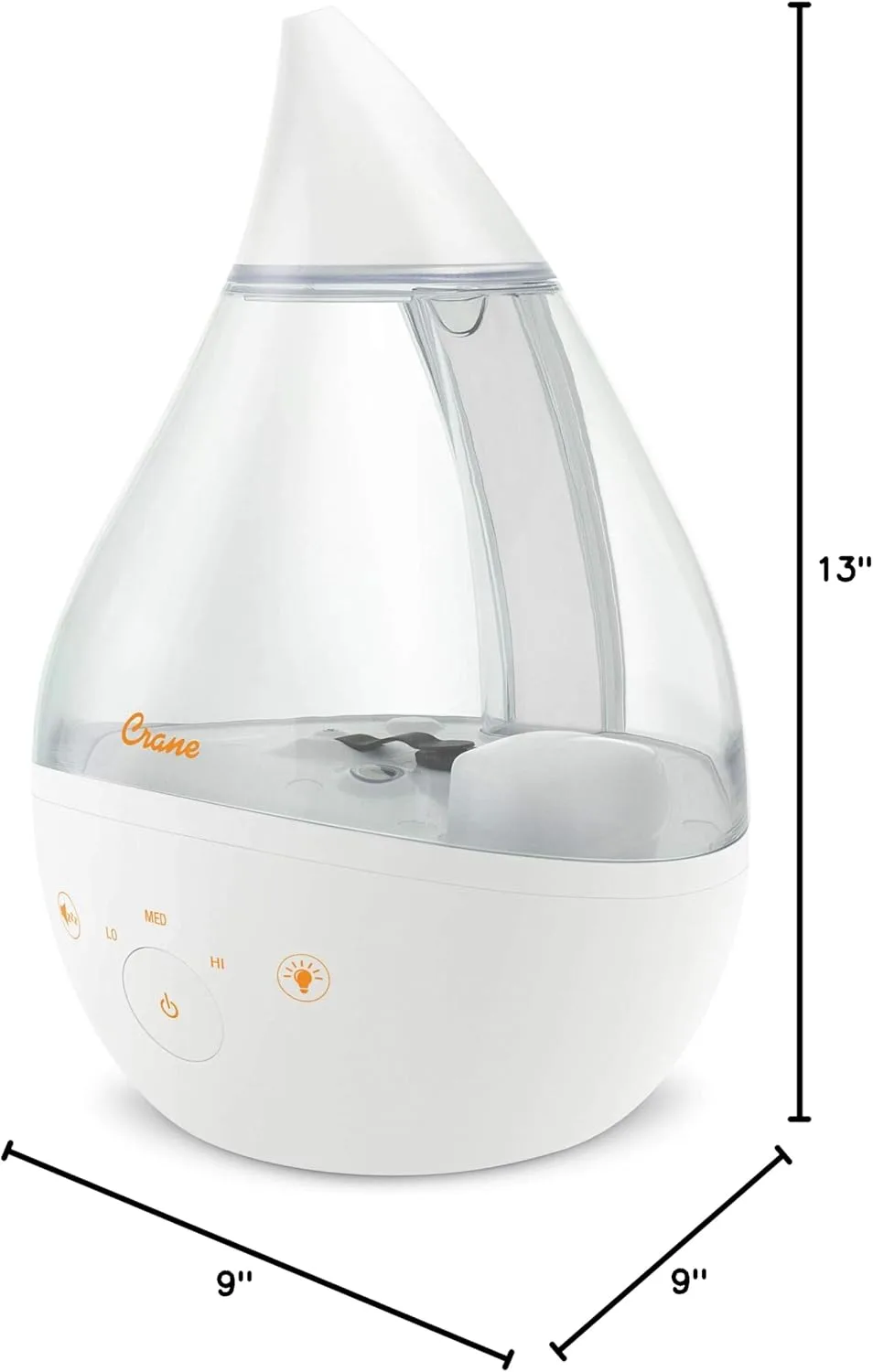 CRANE Drop 4-in-1 Ultrasonic Cool Mist Top-Fill Humidifier with Sound Machine, Night Light & Aroma Tray